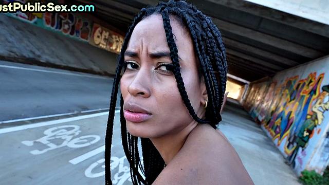 Big-titted public ebony bae screwed in her ass by BBC