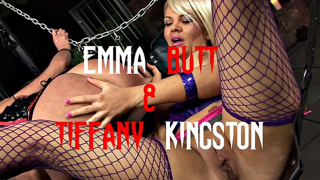 Emma Butt Motorboats Tiffany Kingston While She's Fucked In A Sex Swing