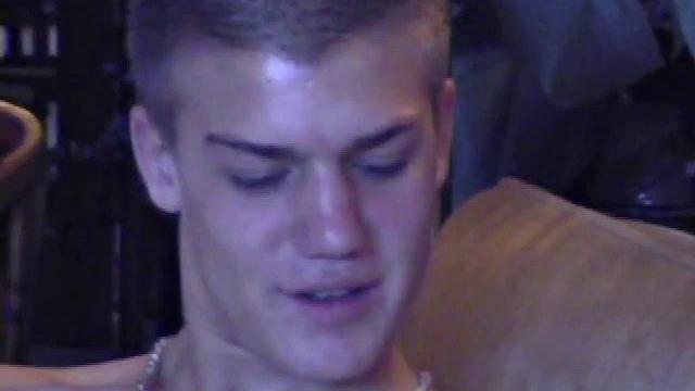 Lance starts out this solo scene sitting on the sofa with his sweats pushed down just below his balls. Lance talks to the camera a little, asking if we like his cock.