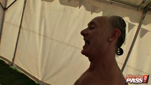 Coed fucked in a barn