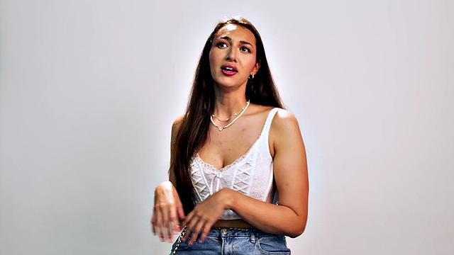 Tall babe in solo masturbation