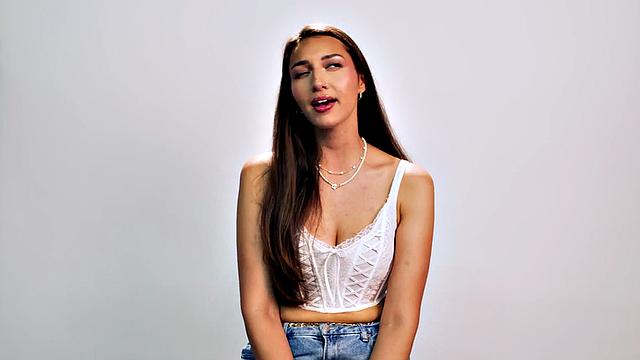 Tall babe in solo masturbation