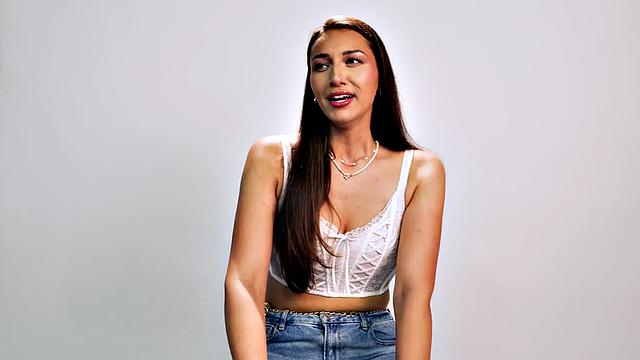 Tall babe in solo masturbation