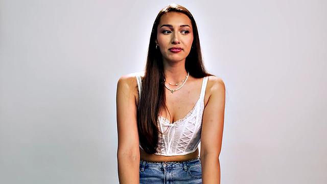 Tall babe in solo masturbation