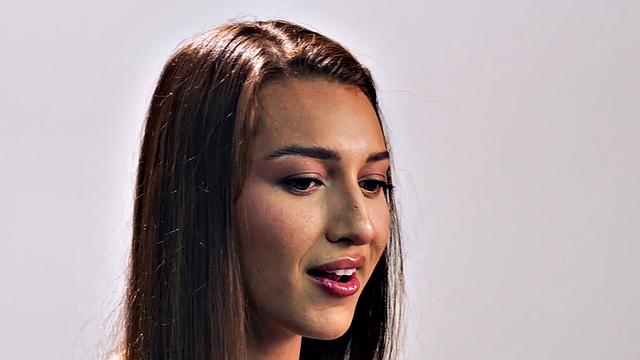 Tall babe in solo masturbation