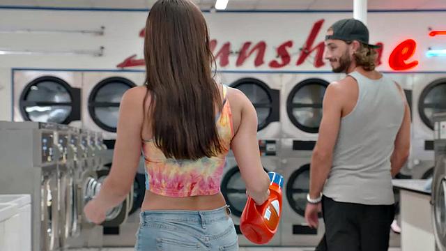 Catalina Ossa gets dick from stranger while washing her clothes