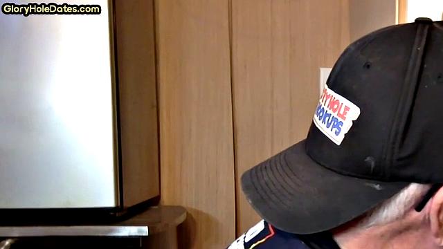 Mature gloryhole lover gives deepthroat treat