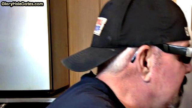 Mature gloryhole lover gives deepthroat treat