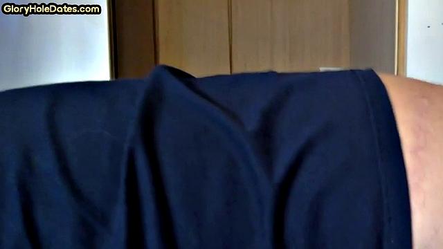 Mature gloryhole lover gives deepthroat treat