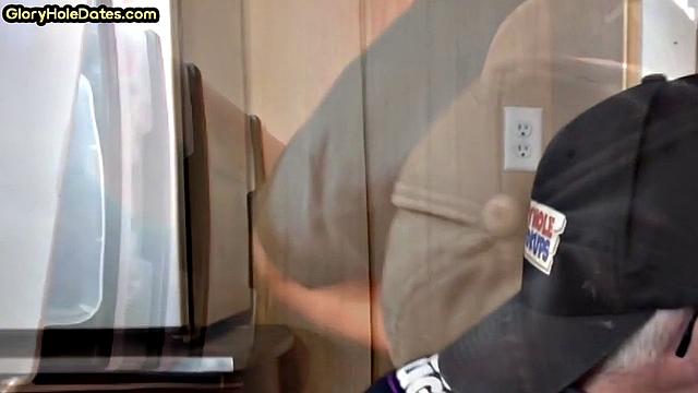 Mature gloryhole lover gives deepthroat treat