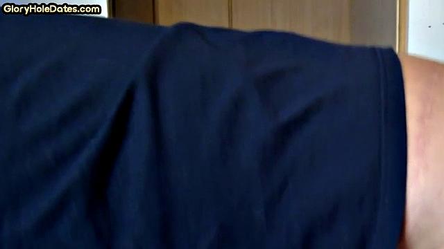 Mature gloryhole lover gives deepthroat treat