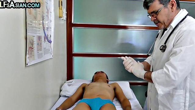 Mature gay doctor tickles and pounds skinny Asian twink 