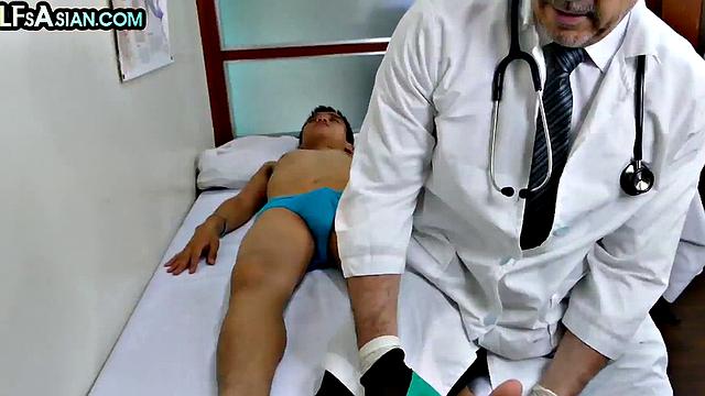 Mature gay doctor tickles and pounds skinny Asian twink 