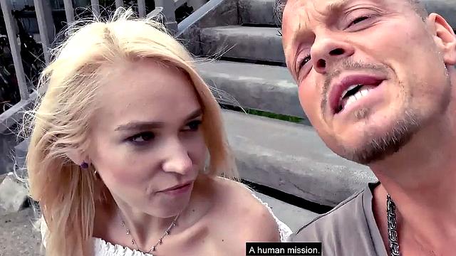 Petite public babe POV fucked outdoors on 1st sex date