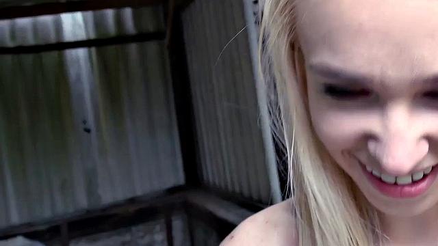 Petite public babe POV fucked outdoors on 1st sex date