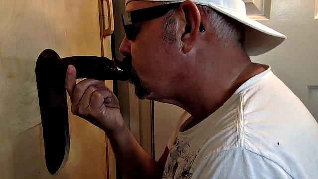 Watch as DILF Gloryhole gets her mature pussy pounded by two guys and takes their deepthroat load in glasses
