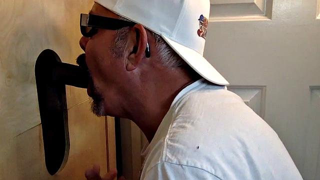 Watch as DILF Gloryhole gets her mature pussy pounded by two guys and takes their deepthroat load in glasses