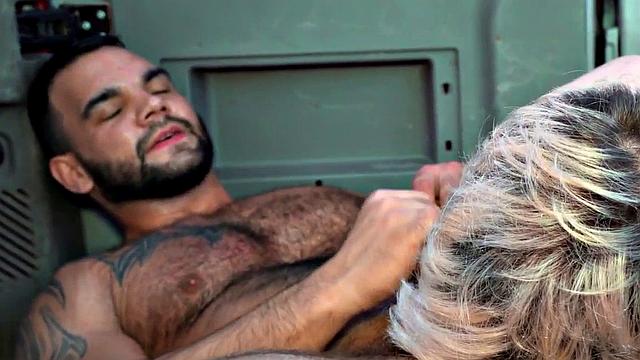 Dominant jocks fuck 21yo twink in public van outdoor