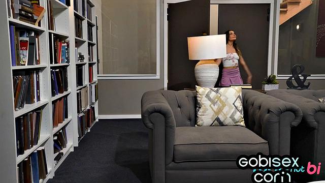 Petite babe bouncing in bi 3some