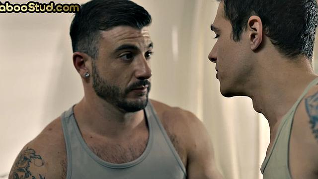 Taboo inked stud barebacks stepbrother in passionate affair