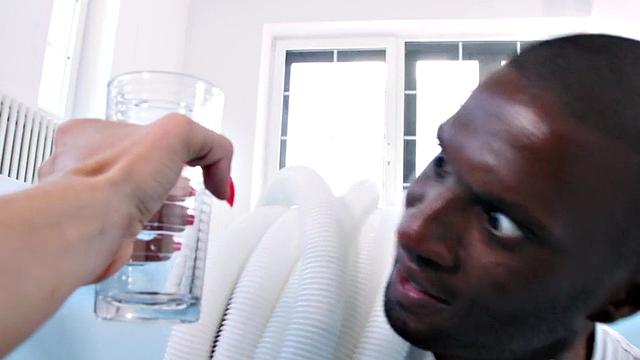 Facialized petite French teen with big black cock