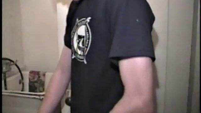 This scene effectively creates the illusion of sneaking up on a dude jacking off. Donatello spreads his porn magazine on the washer and gets down to business.