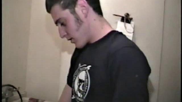 This scene effectively creates the illusion of sneaking up on a dude jacking off. Donatello spreads his porn magazine on the washer and gets down to business.