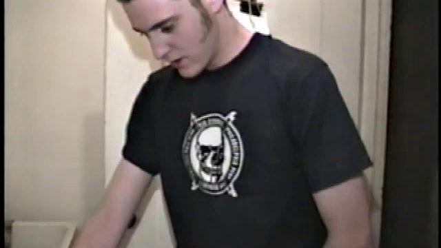 This scene effectively creates the illusion of sneaking up on a dude jacking off. Donatello spreads his porn magazine on the washer and gets down to business.