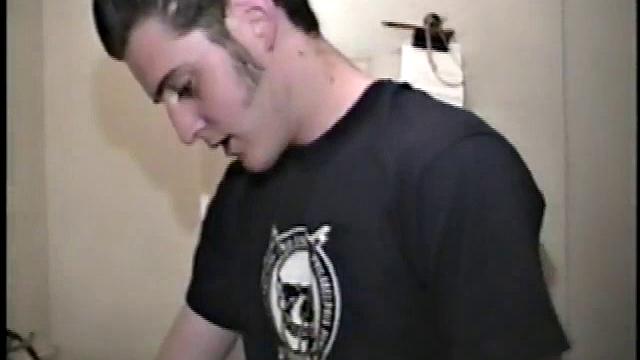 This scene effectively creates the illusion of sneaking up on a dude jacking off. Donatello spreads his porn magazine on the washer and gets down to business.