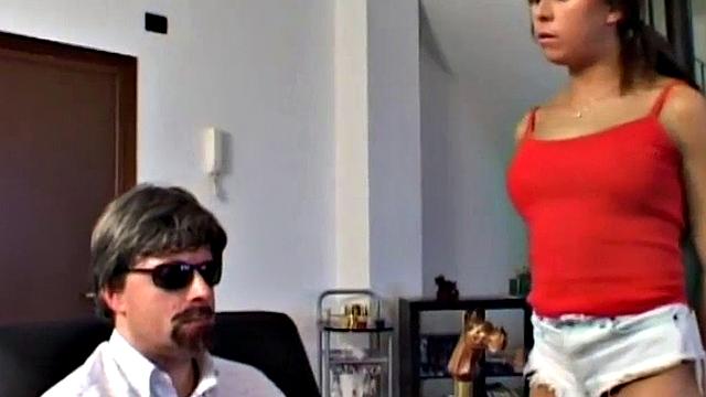 Filthy teen fucks grandpa after cock sucking