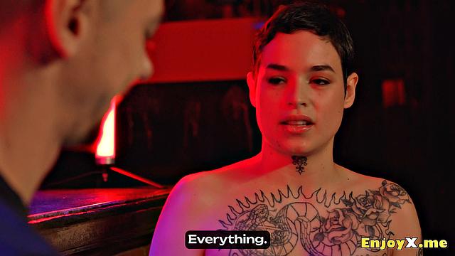 Saba, a shy submissive, enjoys rough orgy with strangers in BDSM.