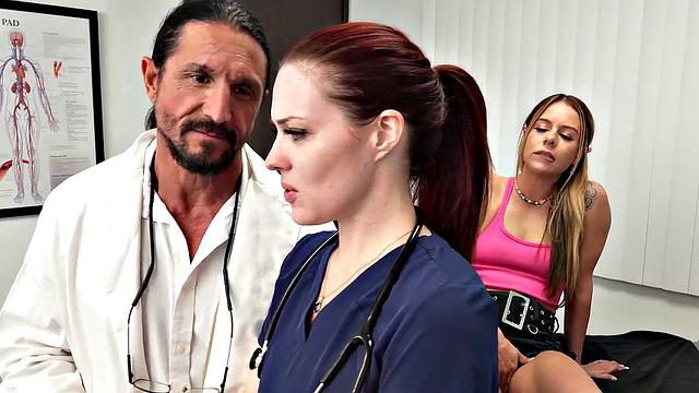 Horny doctor pounds tattooed teen's pussy on clinic visit