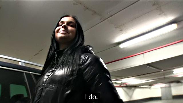 Dark Haired Hottie Rides Stranger's Cock In Public