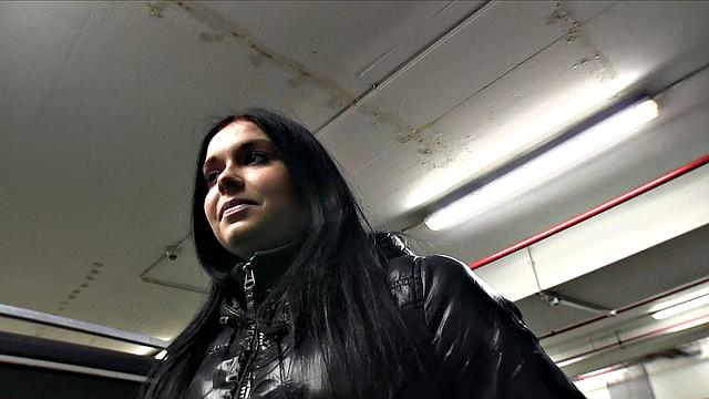 Dark Haired Hottie Rides Stranger's Cock In Public