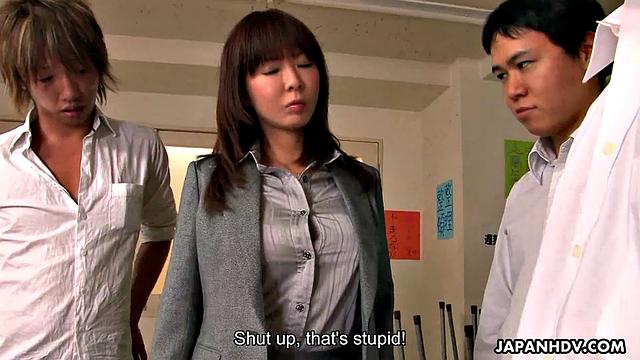 Japanese MILF lady wants to teach her boys