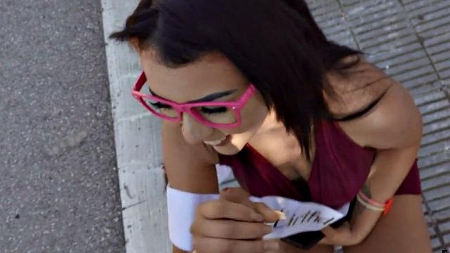 Pulled Latina gives bj in POV before anged in public