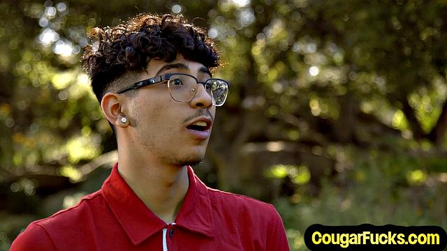 Busty blonde MILF doggystyled outdoors