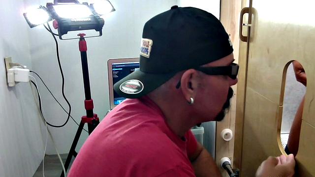Hung Stud Takes Gloryhole Deep Throat