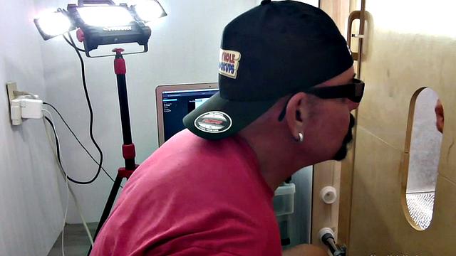 Hung Stud Takes Gloryhole Deep Throat