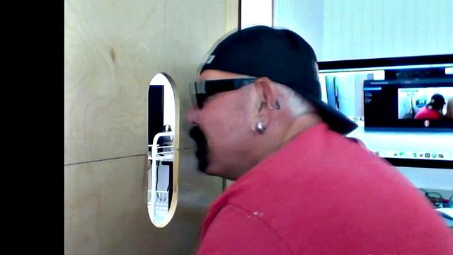 Hung Stud Takes Gloryhole Deep Throat