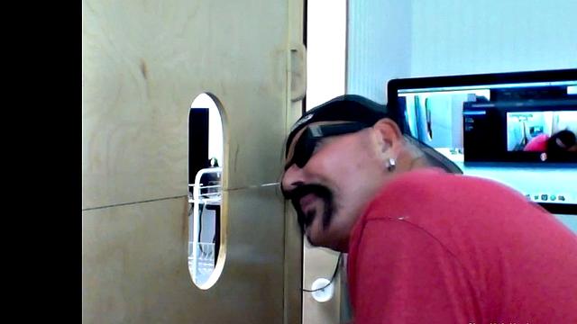 Hung Stud Takes Gloryhole Deep Throat