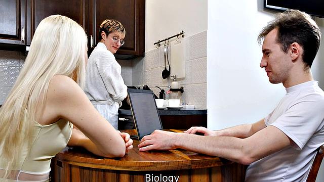 SISPORN. Blonde has sex with stepbro after giving him a blowjob