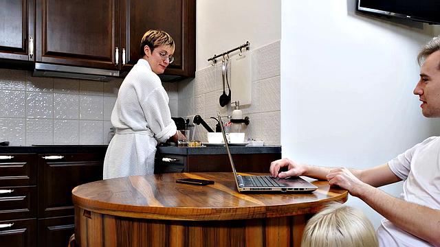 SISPORN. Blonde has sex with stepbro after giving him a blowjob