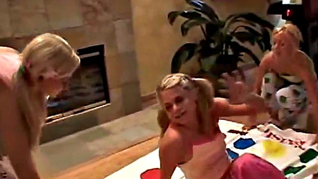 Teen pyjama party get naked together