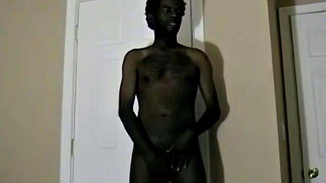 Hung Black Gay Jay Strokes Himself
