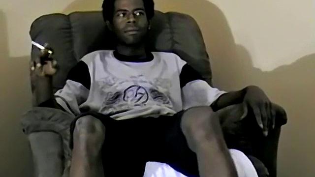 Hung Black Gay Jay Strokes Himself