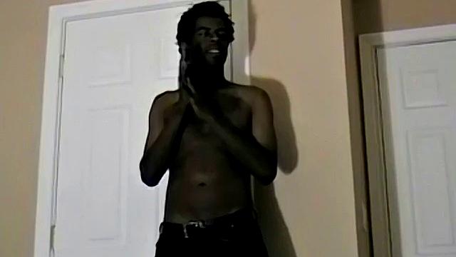 Hung Black Gay Jay Strokes Himself