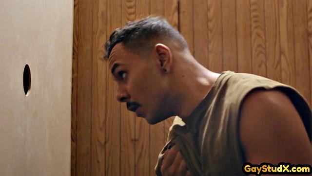 Crazy dom dude fucks sub in gloryhole