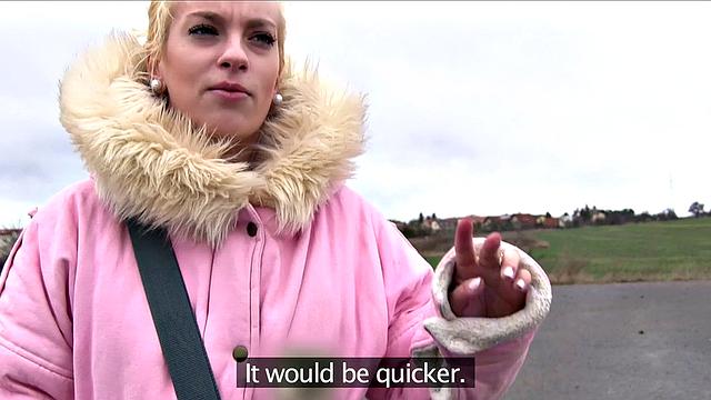 Blonde Gets Fucked in a Car