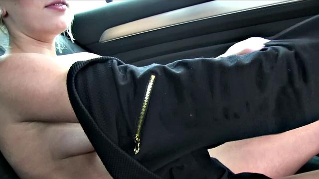 Blonde Gets Fucked in a Car